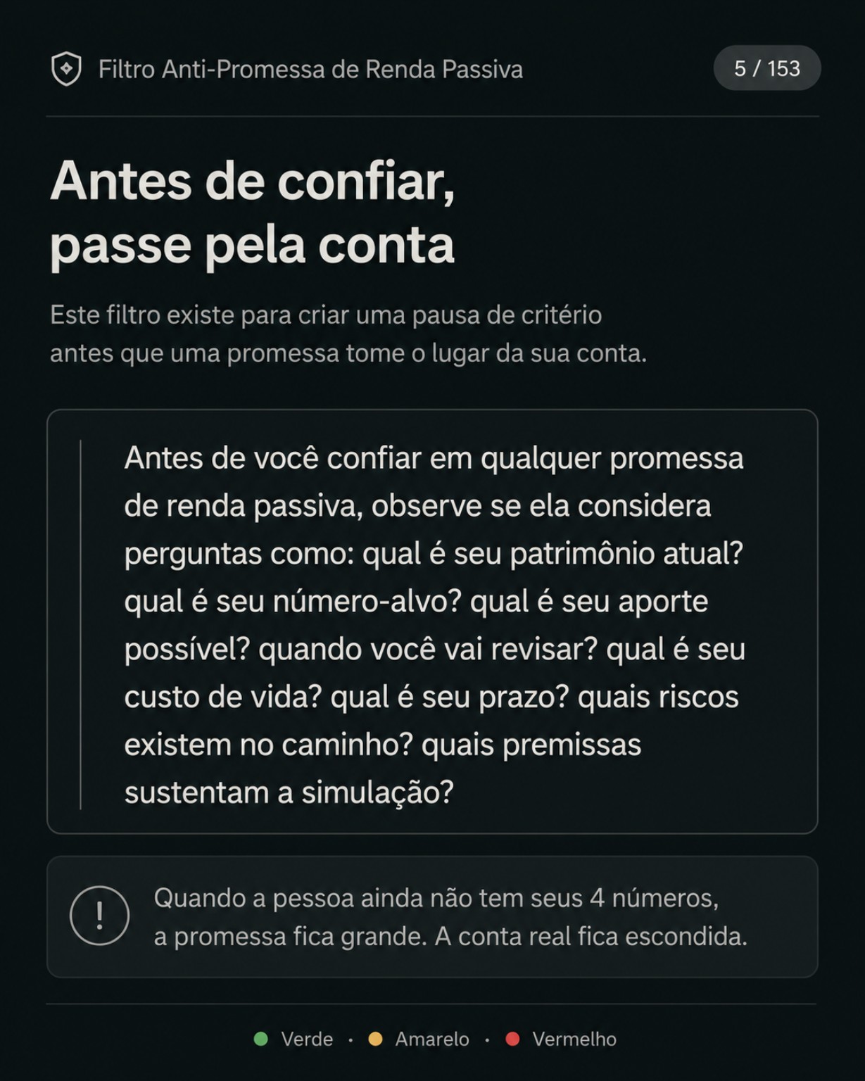 Prévia do Filtro Anti-Promessa de Renda Passiva